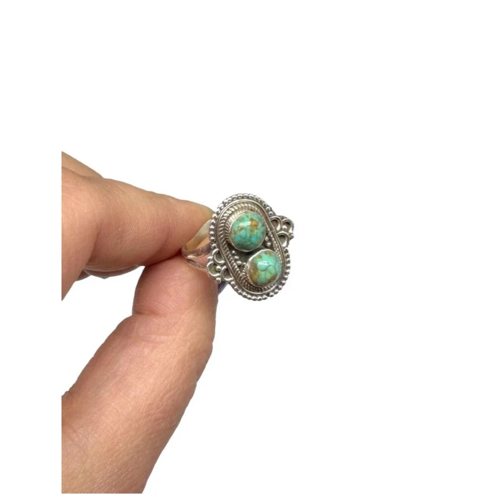 Kingman Mohave Turquoise Ring Size 6.5 Solid 925 Sterling Silver